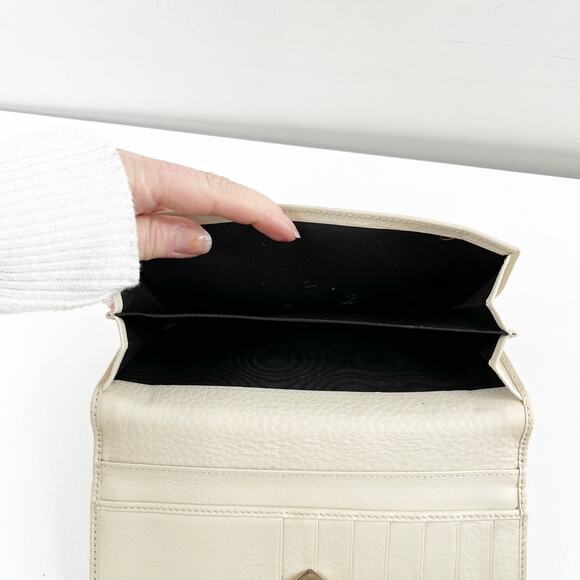 Gucci Guccissima GG Continental Long Rectangle Leather Wallet Cream - Picture 7 of 12